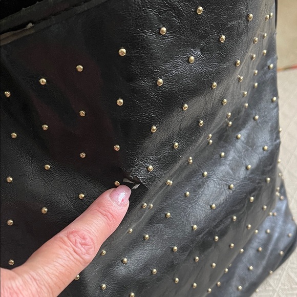 Anne Klein Black Studded Shoulder Bag - Picture 10 of 13